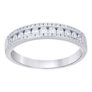 925 Sterling Silver Womens Cubic-Zirconia Wedding Band Ring Size 5